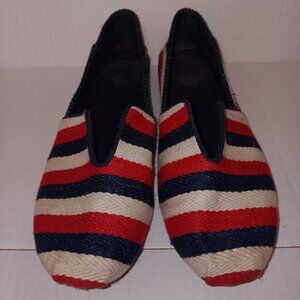 ZARA TRAFALUC  RED WHITE & BLUE STRIPED SHOES
